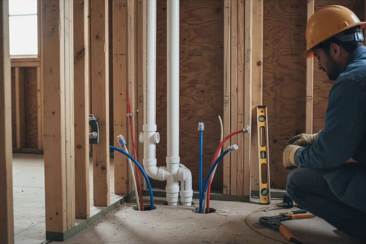 Drain and supply rough-in during Leak Detection in Ridge